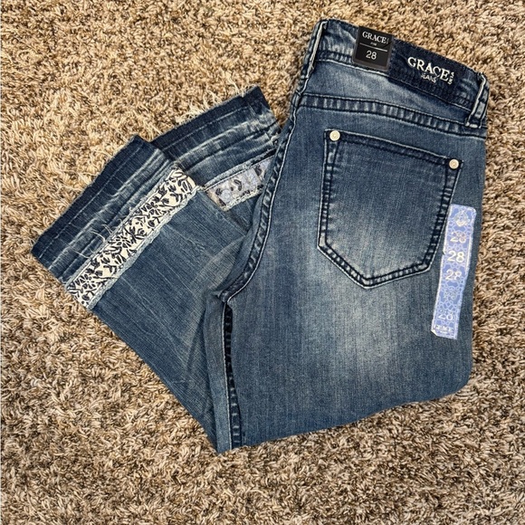 *NWT - Grace Women's Blue Capri Jeans - 28 - Picture 1 of 7
